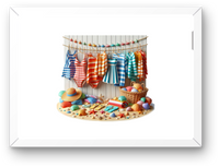 Thumbnail for Summer Beach Swimwear Display Wall Art | Colorful Seaside Vacation Print | Beach Home Gift