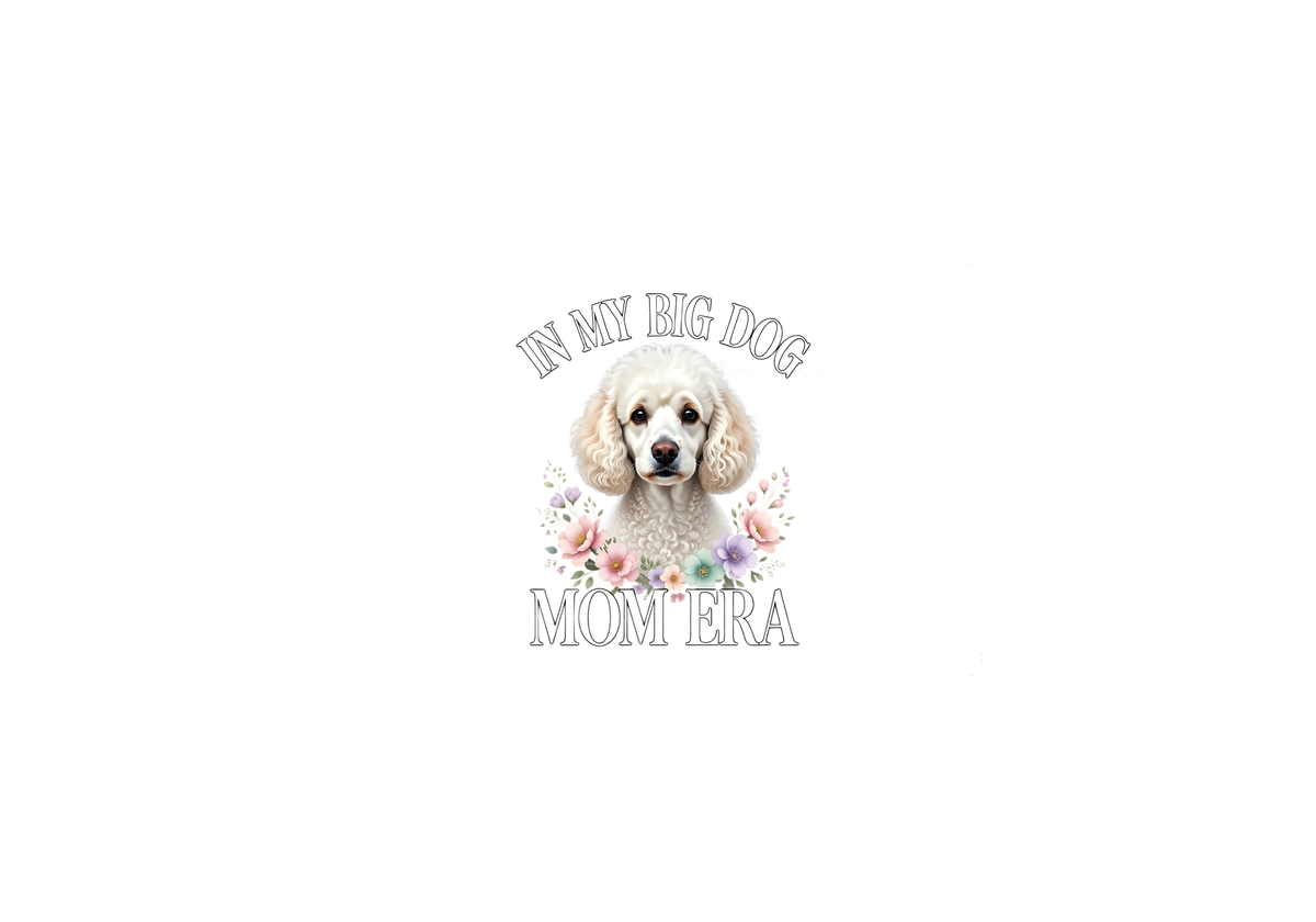 In My Big Dog Mom Era Poodle Throw Pillow | Floral Dog Mom Decorative Pillow | Dog Lover Gift