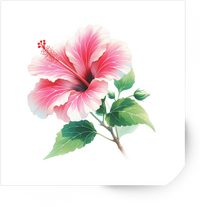 Thumbnail for Pink Hibiscus Sticker | Watercolor Tropical Flower Vinyl Decal | Floral Nature Gift