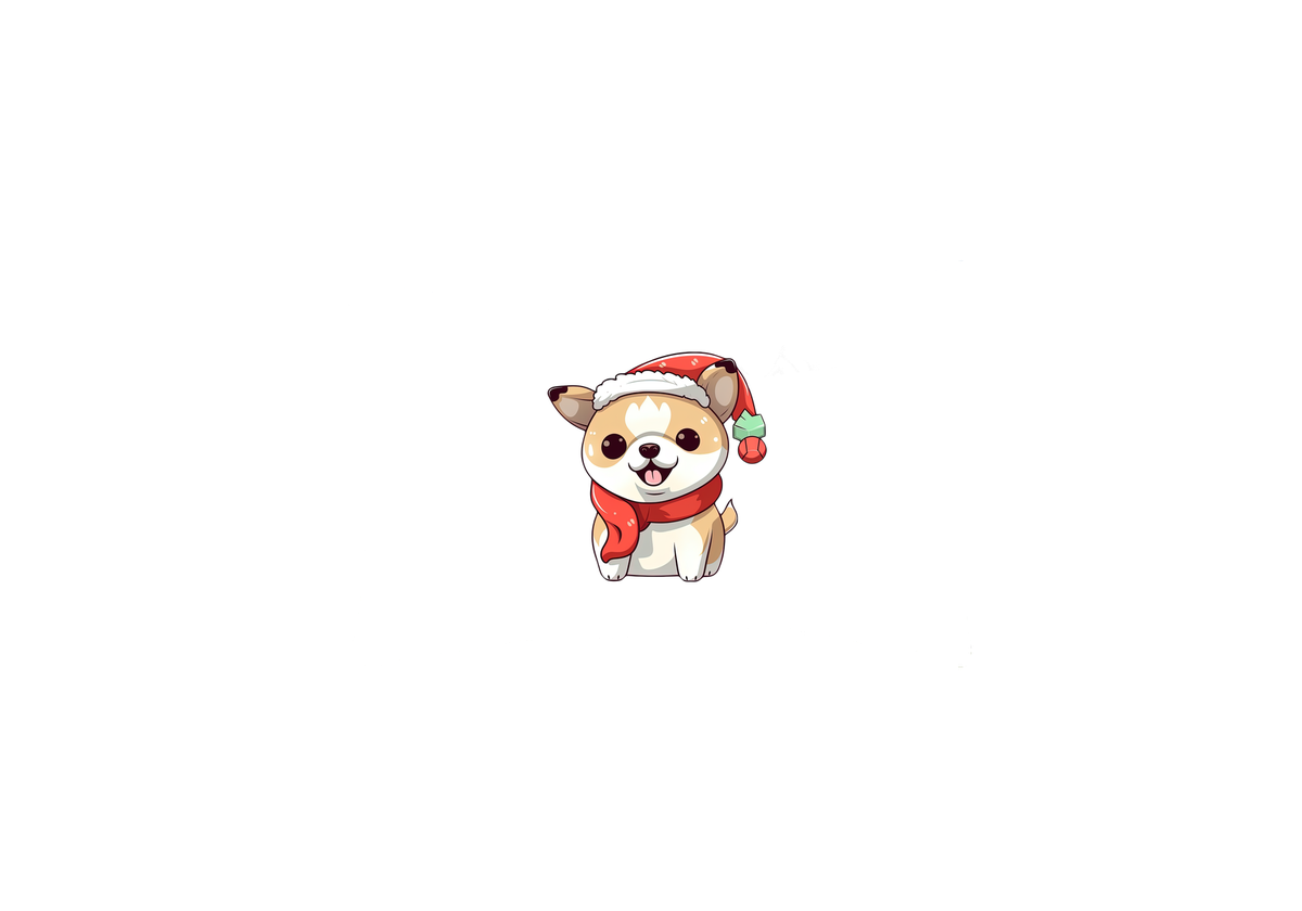 Santa Hat Puppy Throw Pillow | Cute Christmas Shiba Decorative Pillow | Holiday Dog Gift