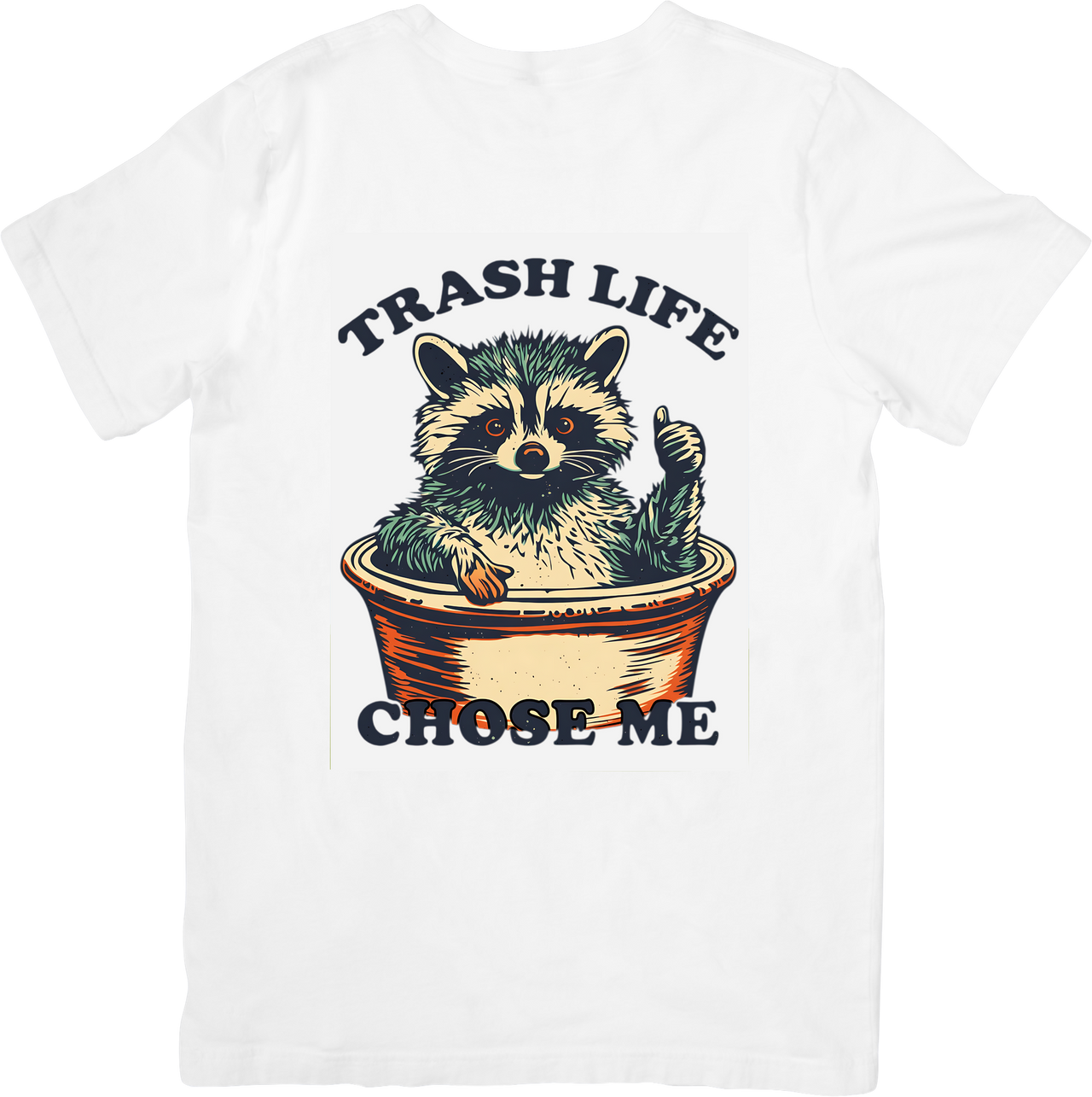 Trash Life Chose Me Raccoon T-Shirt | Vintage Funny Animal Graphic Tee | Humor Lover Gift