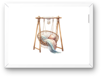 Thumbnail for Boho Macrame Swing Chair Wall Art | Cozy Pastel Hanging Chair Print | Boho Home Gift