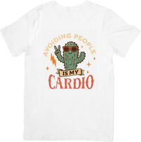 Thumbnail for Avoiding People Is My Cardio Cactus T-Shirt | Funny Retro Introvert Graphic Tee | Sarcasm Lover Gift