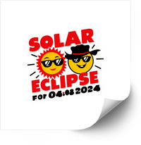 Thumbnail for Solar Eclipse Funny Sun And Moon Sticker | Retro Humorous Celestial Vinyl Decal