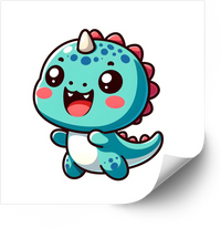 Thumbnail for Running Baby Dinosaur Sticker | Cute Kawaii Dino Vinyl Decal