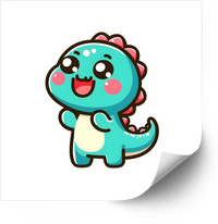 Thumbnail for Happy Baby Dinosaur Kawaii Sticker | Cute Colorful Dino Vinyl Decal