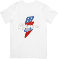 Thumbnail for America Lightning Bolt Flag T-Shirt | Patriotic Fourth of July Graphic Tee