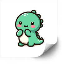 Thumbnail for Baby Dinosaur Sticker | Cute Kawaii Green Dino Vinyl Decal