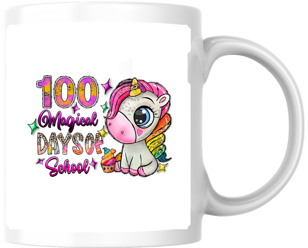 100 Magical Days Of School Mug | Cute Unicorn Coffee Mug | Teacher Student Gift