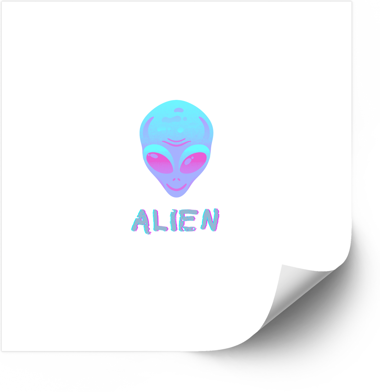 Alien Head Sticker | Y2K Holographic Extraterrestrial Vinyl Decal