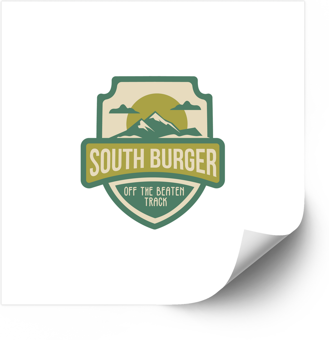 South Burger Off The Beaten Track Sticker | Vintage Adventure Badge Vinyl Decal