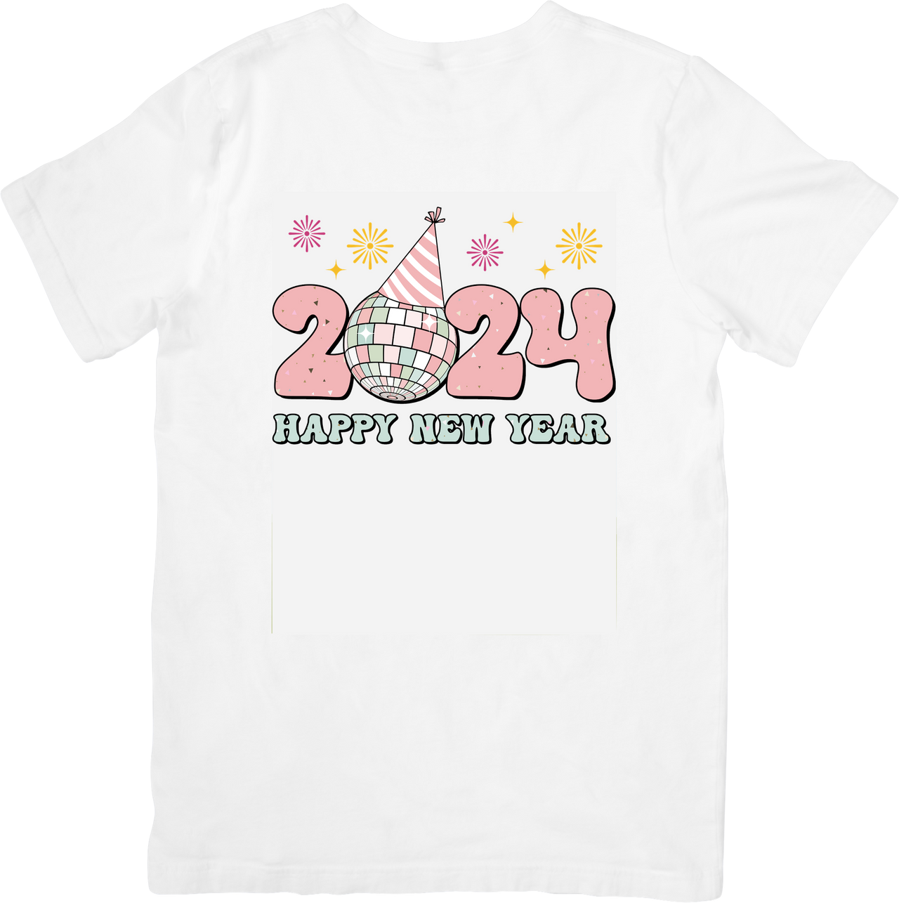 2024 Happy New Year Disco Ball T-Shirt | Retro Y2K New Years Eve Graphic Tee | Party Gift