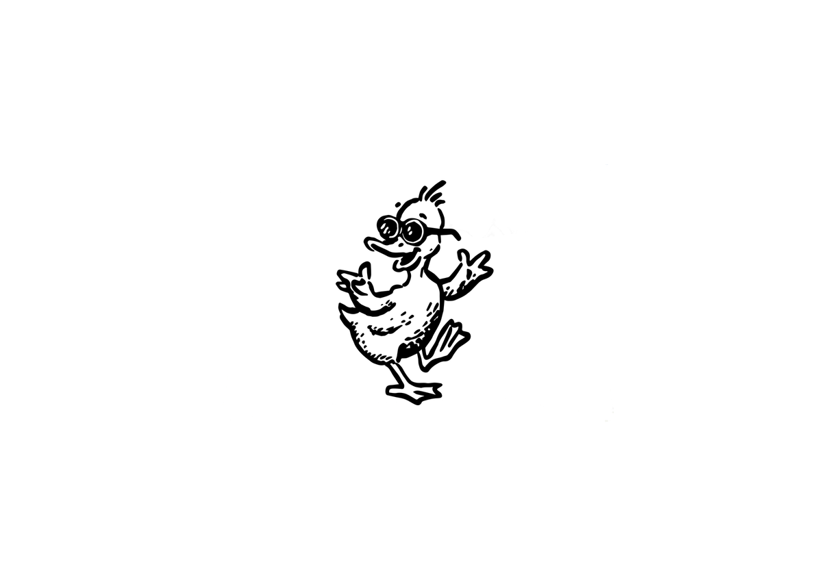 Funny Cartoon Duck Throw Pillow | Quirky Nerdy Duck Decorative Pillow | Humor Gift