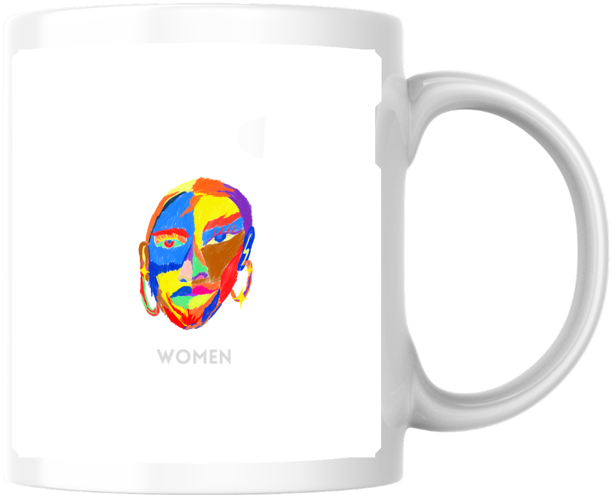 Abstract Woman Face Mug | Colorful Pop Art WOMEN Coffee Mug | Empowerment Gift