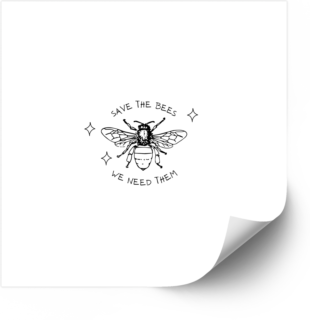 Save The Bees We Need Them Sticker | Minimalist Nature Environmental Vinyl Decal