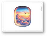 Thumbnail for Airplane Window Sunset Clouds Wall Art | Dreamy Pastel Sky Travel Print | Wanderlust Home Gift