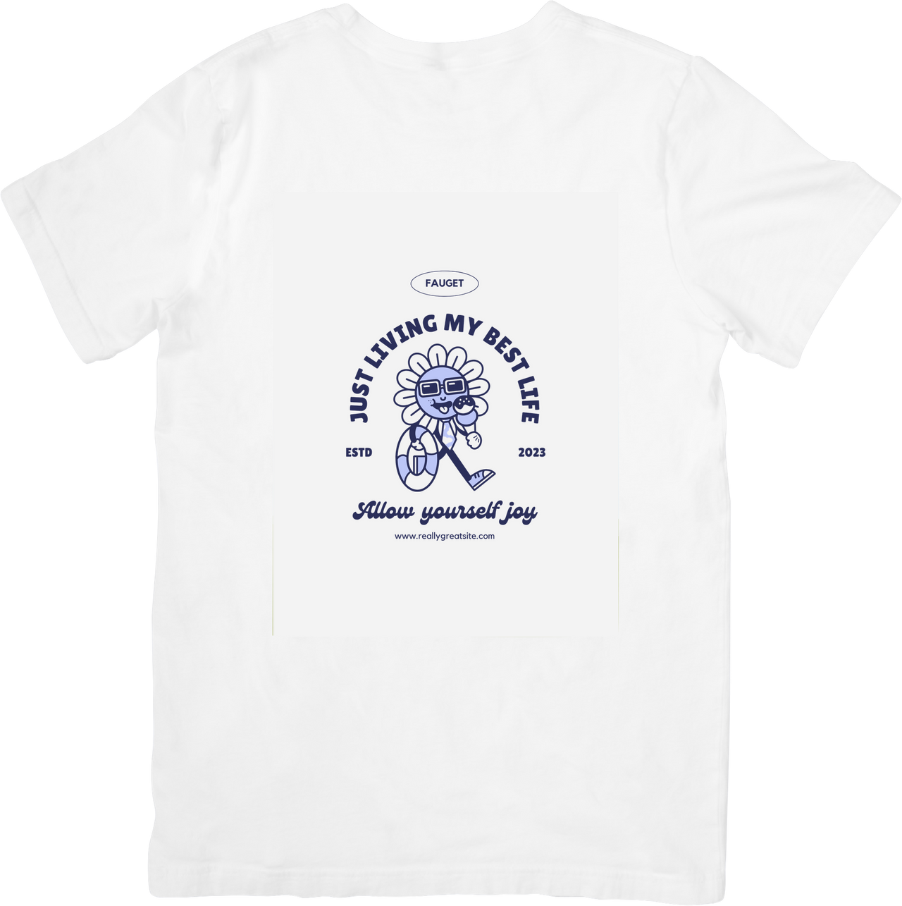 Just Living My Best Life Daisy Flower T-Shirt | Retro Boho Positive Graphic Tee | Good Vibes Gift