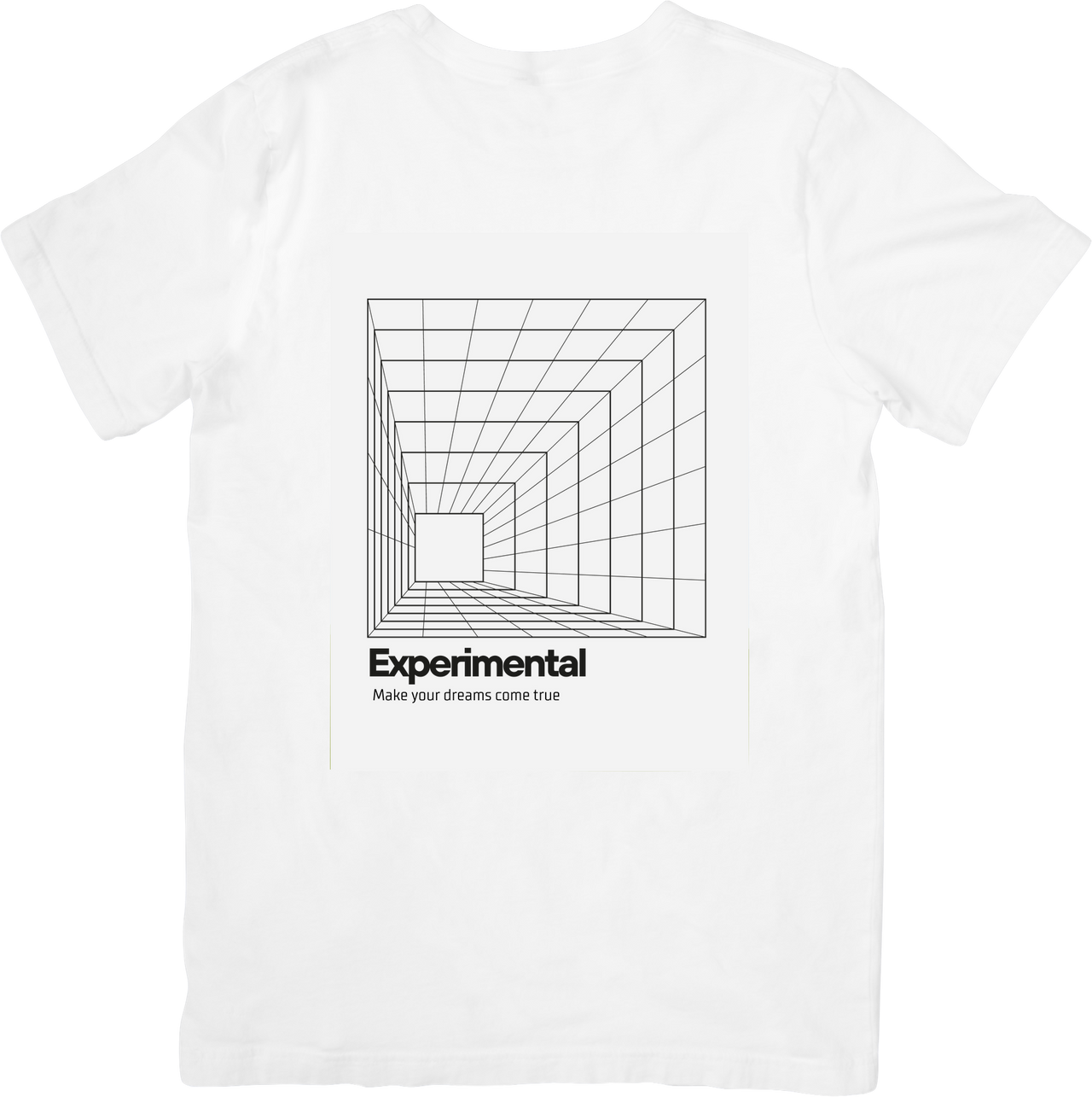 Experimental Perspective Grid T-Shirt | Minimalist Y2K Abstract Graphic Tee