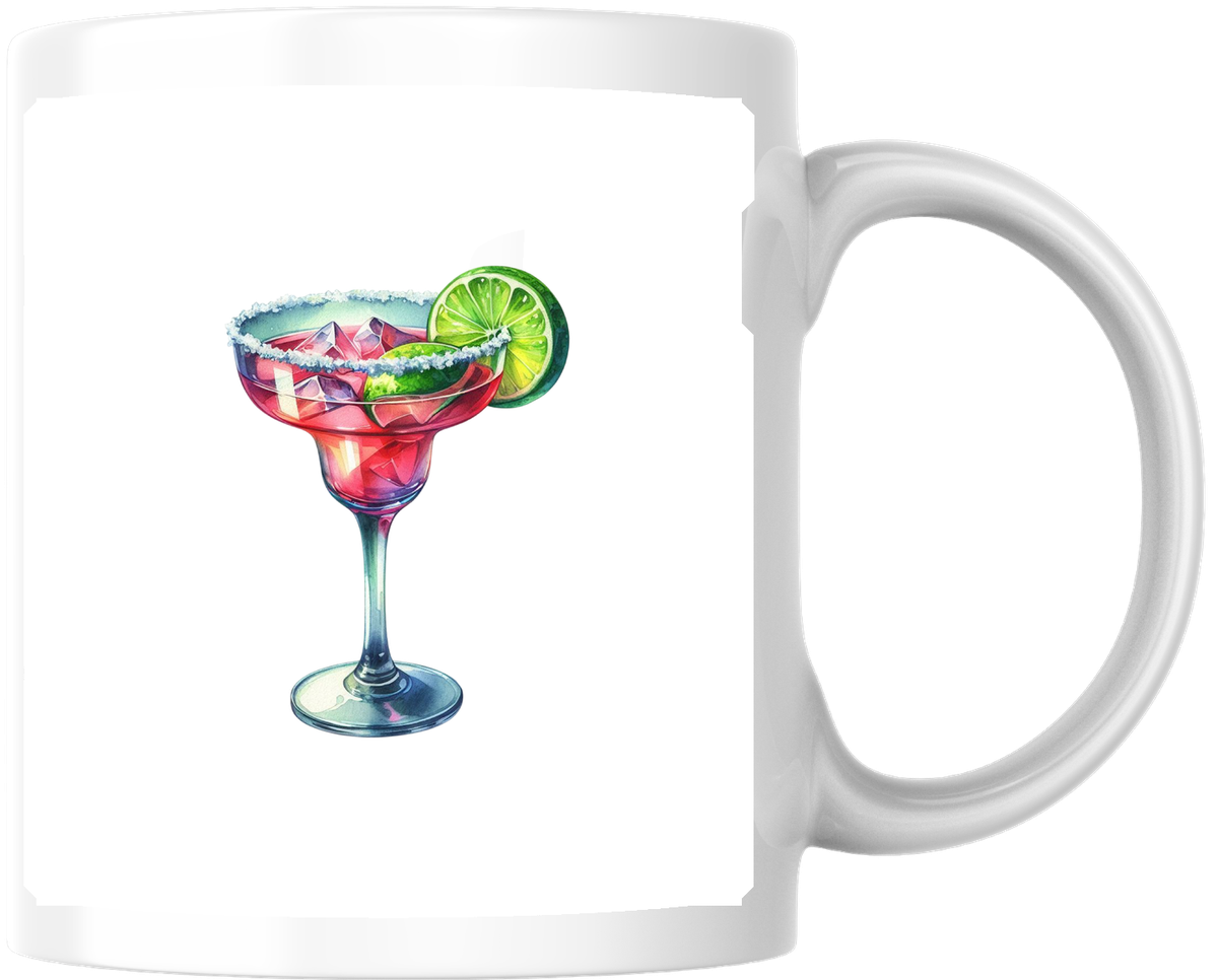 Watercolor Margarita Mug | Lime Cocktail Coffee Mug | Cocktail Lover Gift