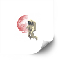 Thumbnail for Astronaut Running Moon Sticker | Minimalist Space Explorer Vinyl Decal