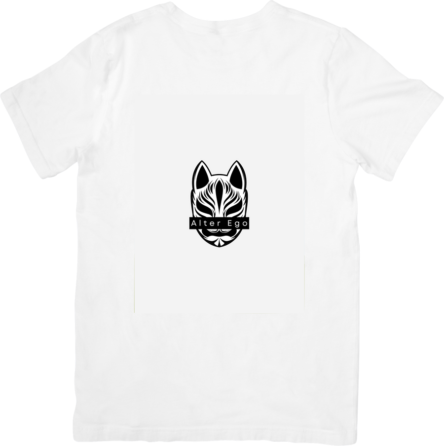 Kitsune Fox Mask Alter Ego T-Shirt | Minimalist Japanese Fox Spirit Graphic Tee