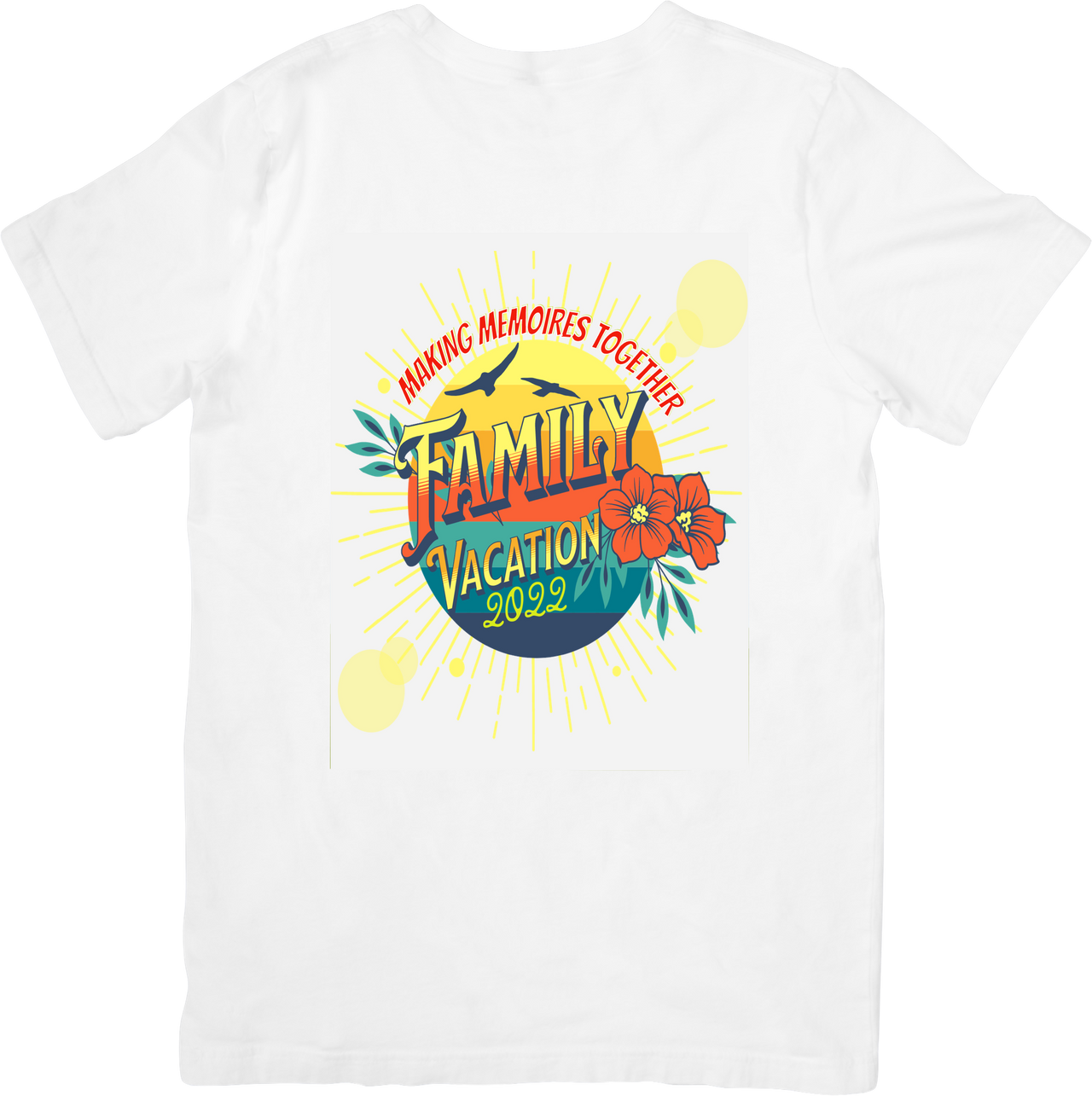 Family Vacation 2022 Making Memories Together T-Shirt | Retro Tropical Floral Graphic Tee