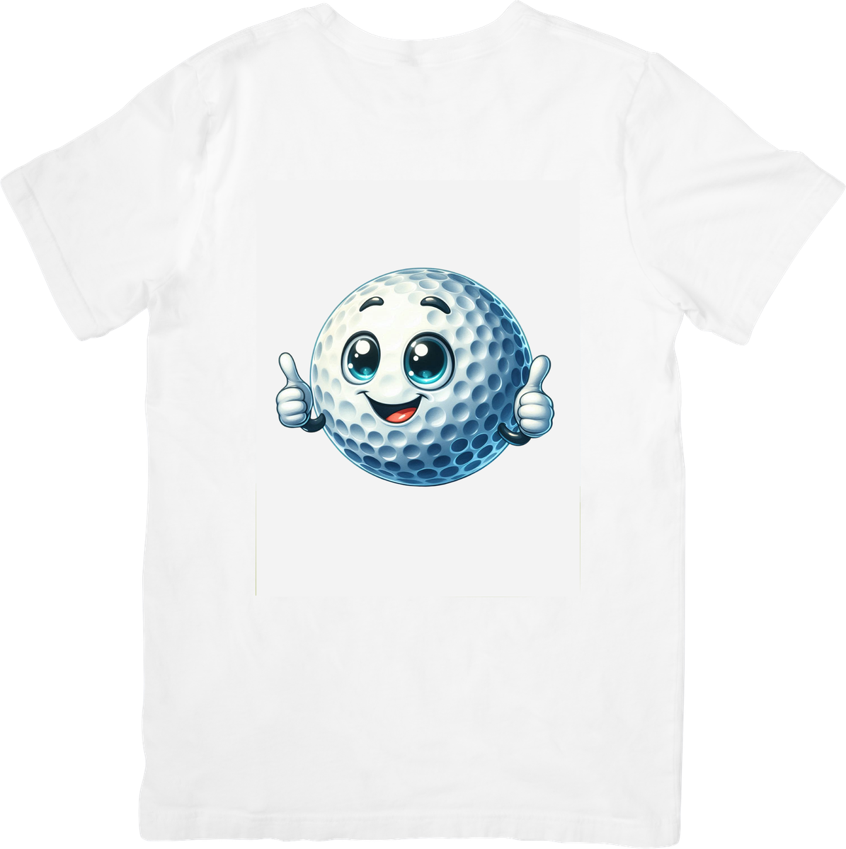 Smiling Golf Ball T-Shirt | Cute Thumbs Up Cartoon Graphic Tee | Golfer Sports Gift