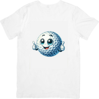 Thumbnail for Smiling Golf Ball T-Shirt | Cute Thumbs Up Cartoon Graphic Tee | Golfer Sports Gift