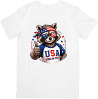 Thumbnail for USA Raccoon Patriotic Bandana T-Shirt | Funny Patriotic Fourth of July Graphic Tee | American Gift