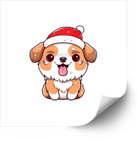 Thumbnail for Christmas Golden Retriever Puppy Sticker | Kawaii Holiday Dog Vinyl Decal