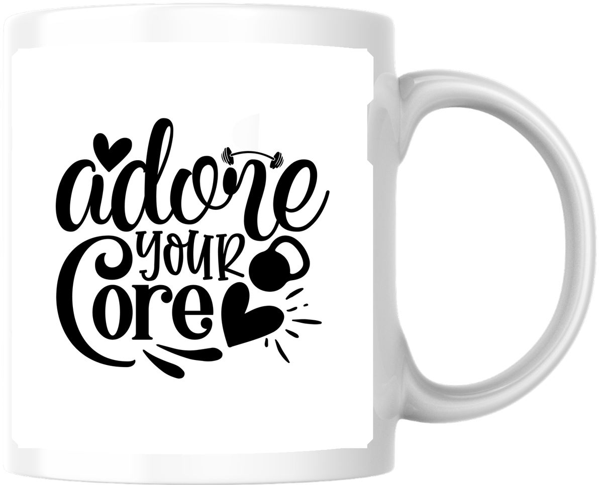 Adore Your Core Mug | Playful Hand-Lettered Coffee Mug | Apple Health Gift