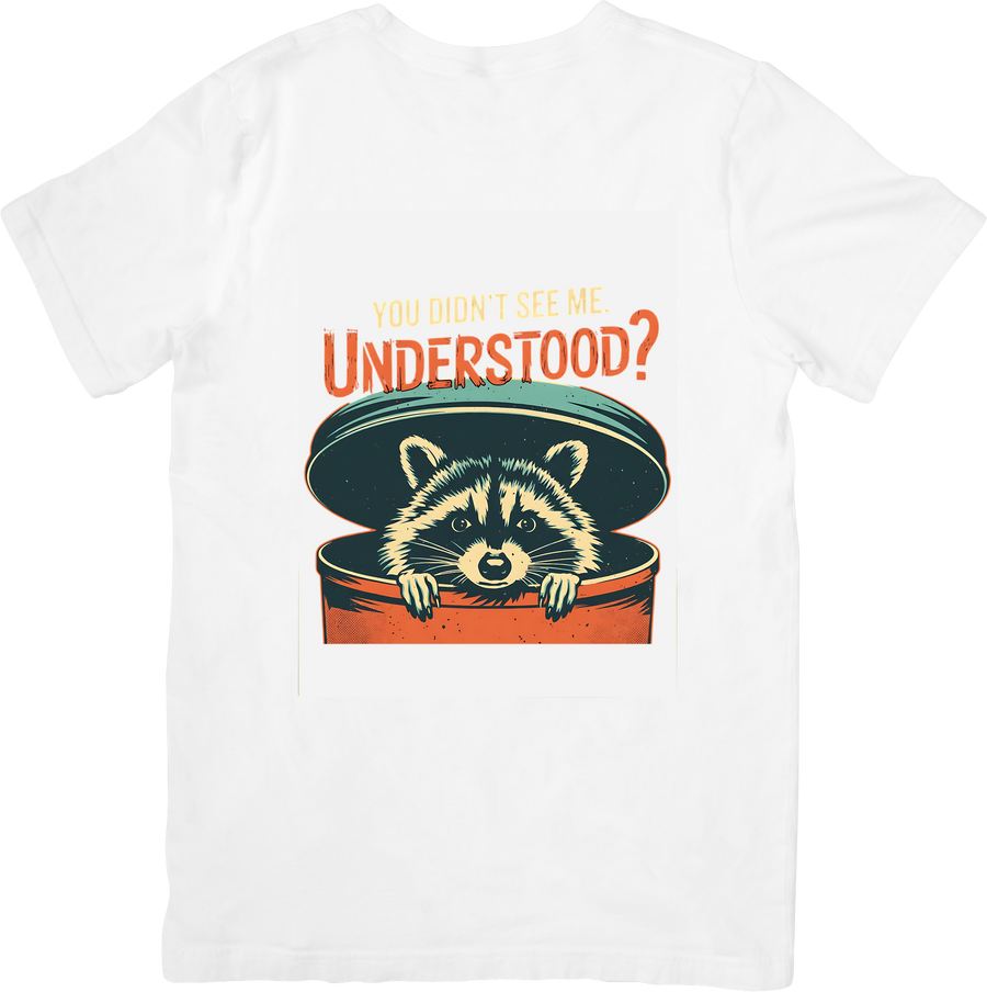 You Didn't See Me Understood Raccoon T-Shirt | Funny Retro Raccoon Graphic Tee