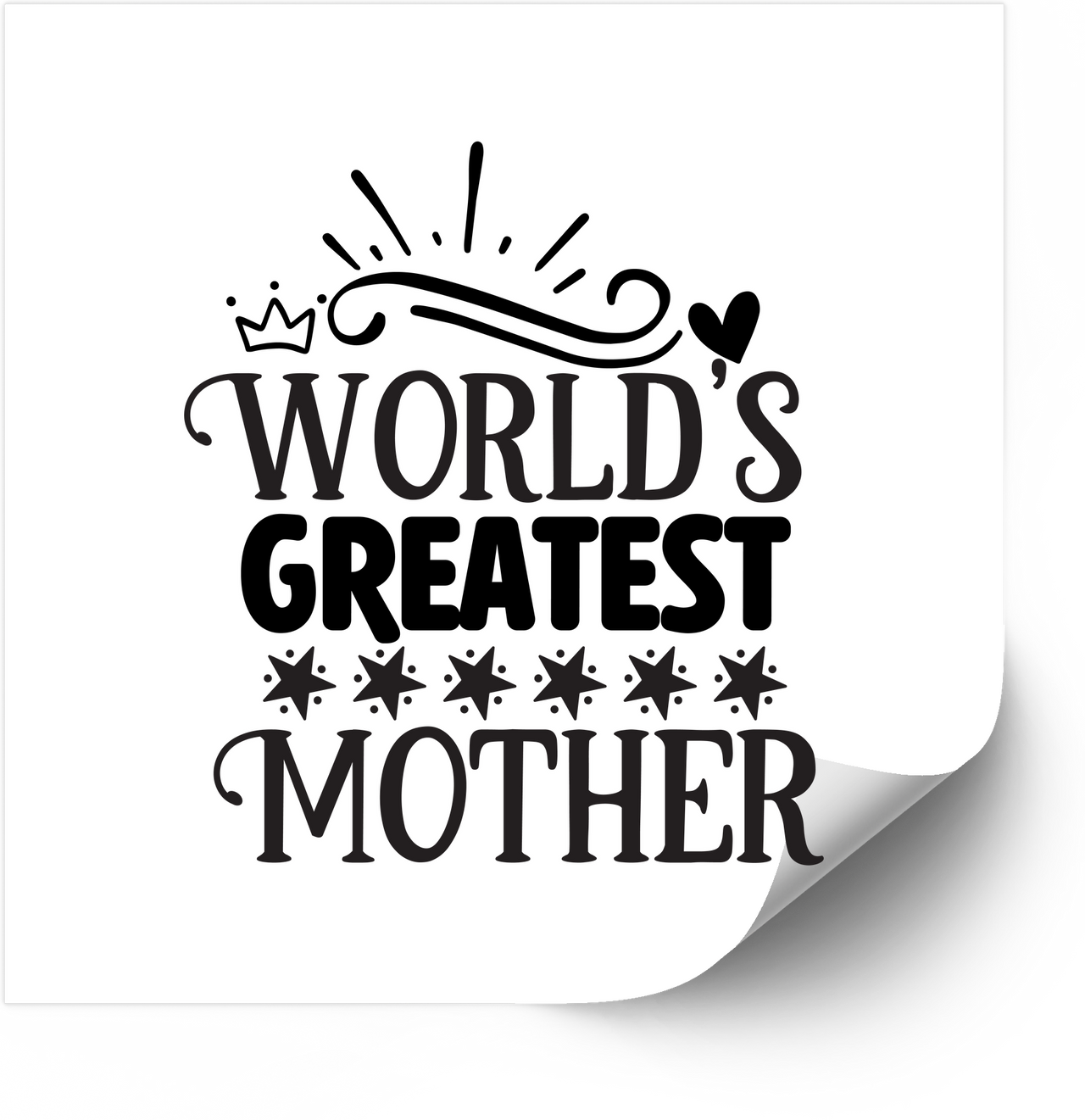 Worlds Greatest Mother Crown Sticker | Minimalist Elegant Mothers Day Vinyl Decal