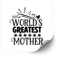 Thumbnail for Worlds Greatest Mother Crown Sticker | Minimalist Elegant Mothers Day Vinyl Decal