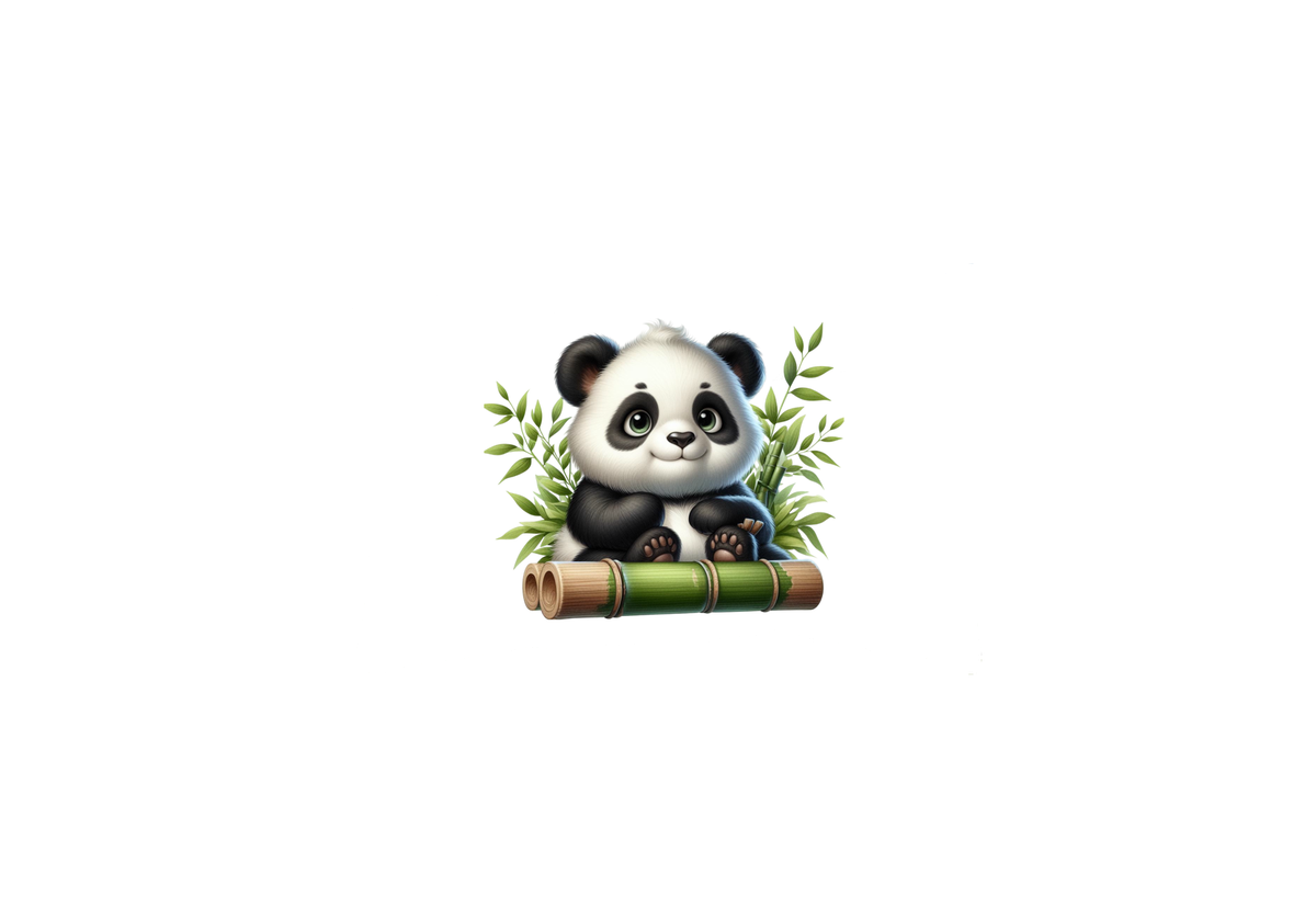 Cute Baby Panda Bamboo Throw Pillow | Adorable Cartoon Panda Decorative Pillow | Kids Room Gift