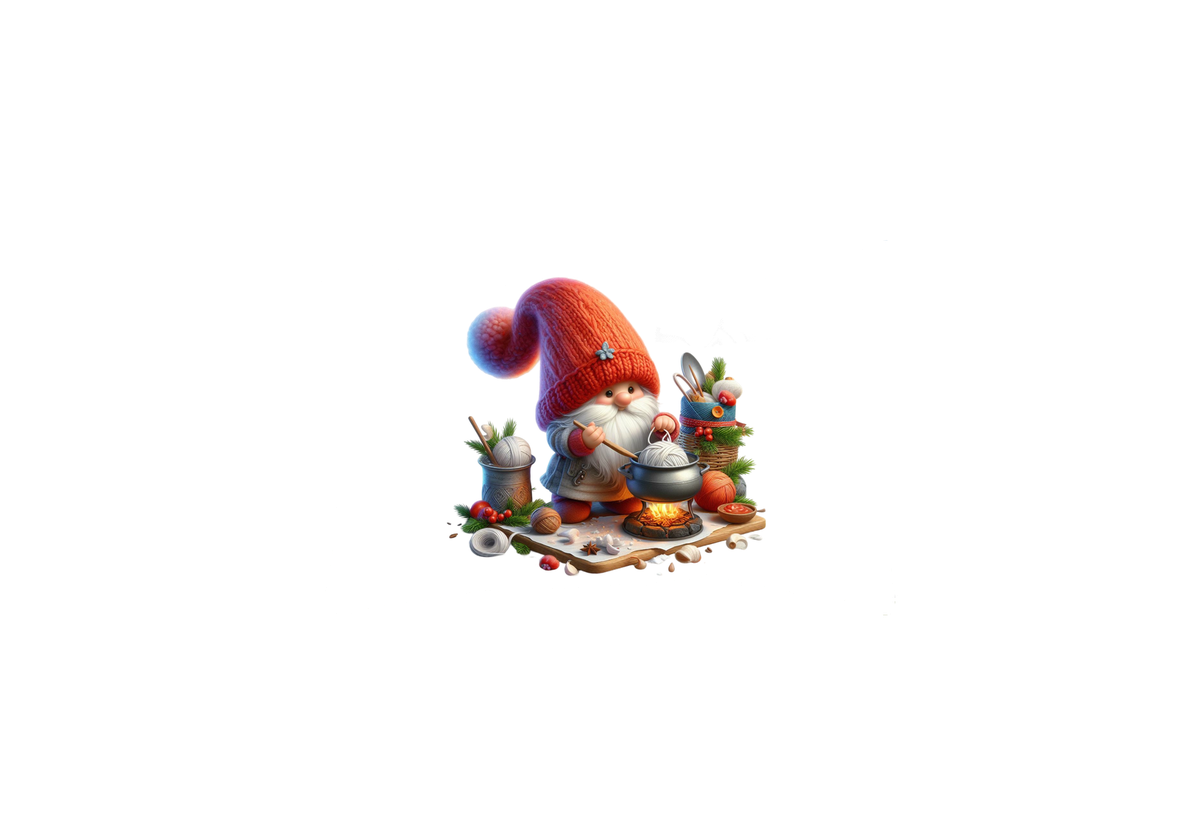 Cooking Gnome Throw Pillow | Cozy Christmas Kitchen Decorative Pillow | Holiday Home Gift