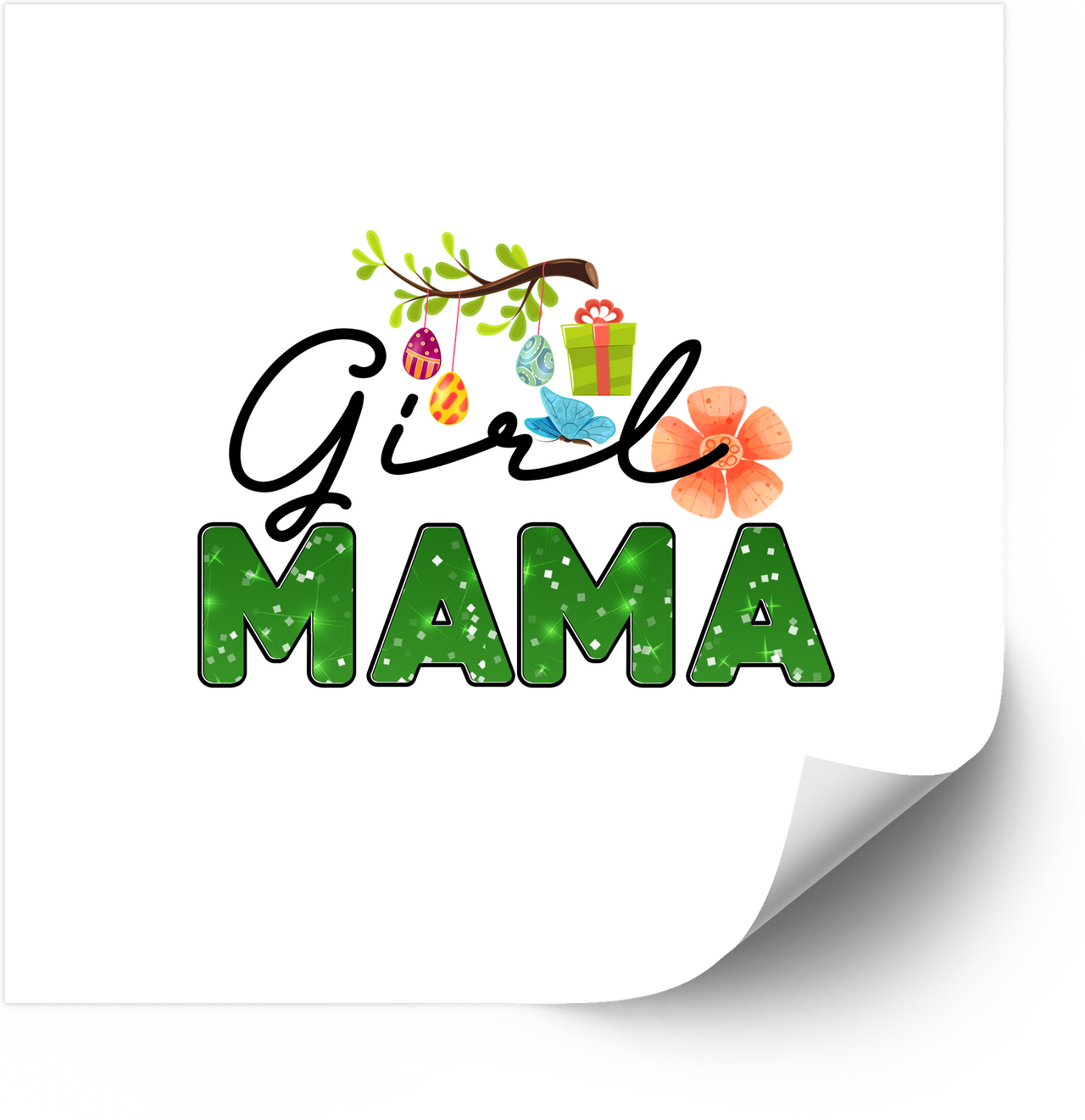 Girl Mama Sticker | Spring Floral Easter Vinyl Decal | Mom of Girls Gift
