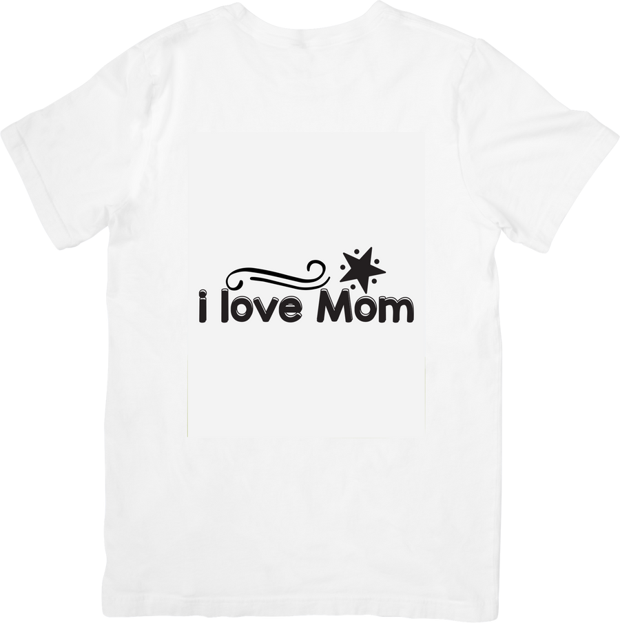 I Love Mom T-Shirt | Minimalist Script Mother Graphic Tee | Mother Gift