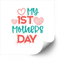 Thumbnail for My First Mothers Day Heart Sticker | Cute New Mom Typography Vinyl Decal