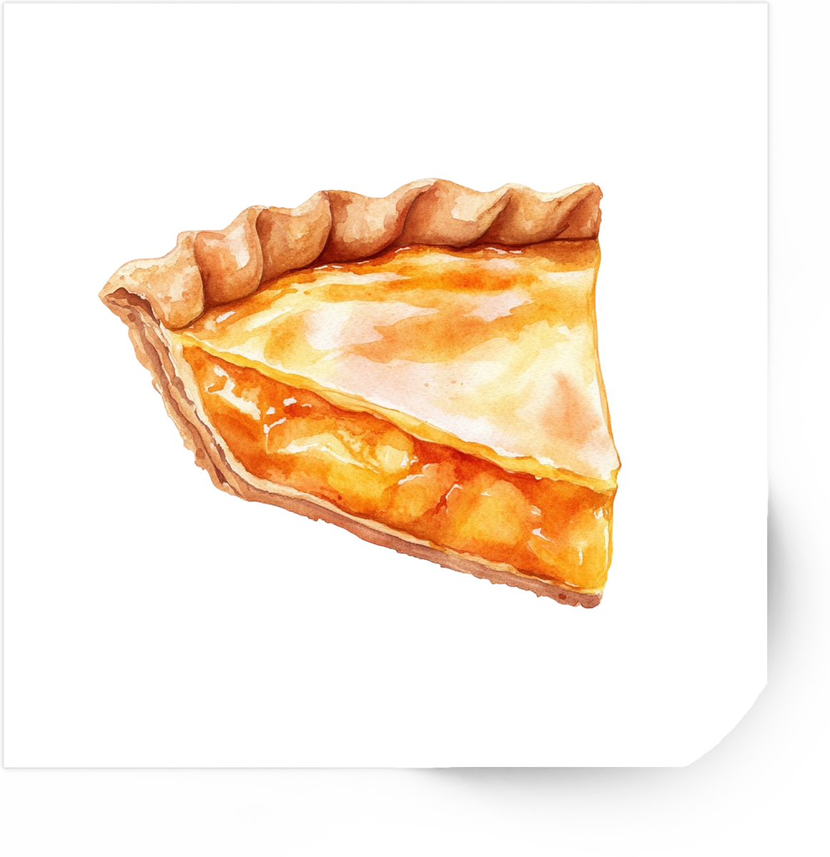 Apple Pie Slice Sticker | Watercolor Dessert Vinyl Decal | Bakery Foodie Gift