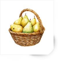 Thumbnail for Pear Basket Sticker | Watercolor Fruit Vinyl Decal | Farmhouse Kitchen Gift